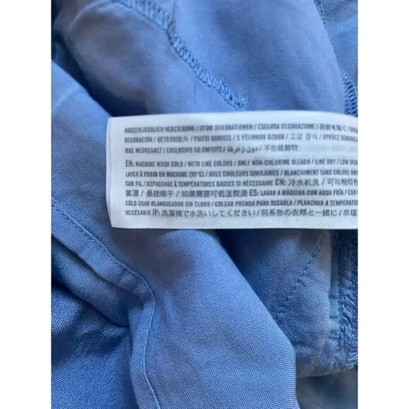 Abercrombie & Fitch One Shoulder Dress Sz Small Tall Crepe Ruched Blue NWT - Picture 11 of 11